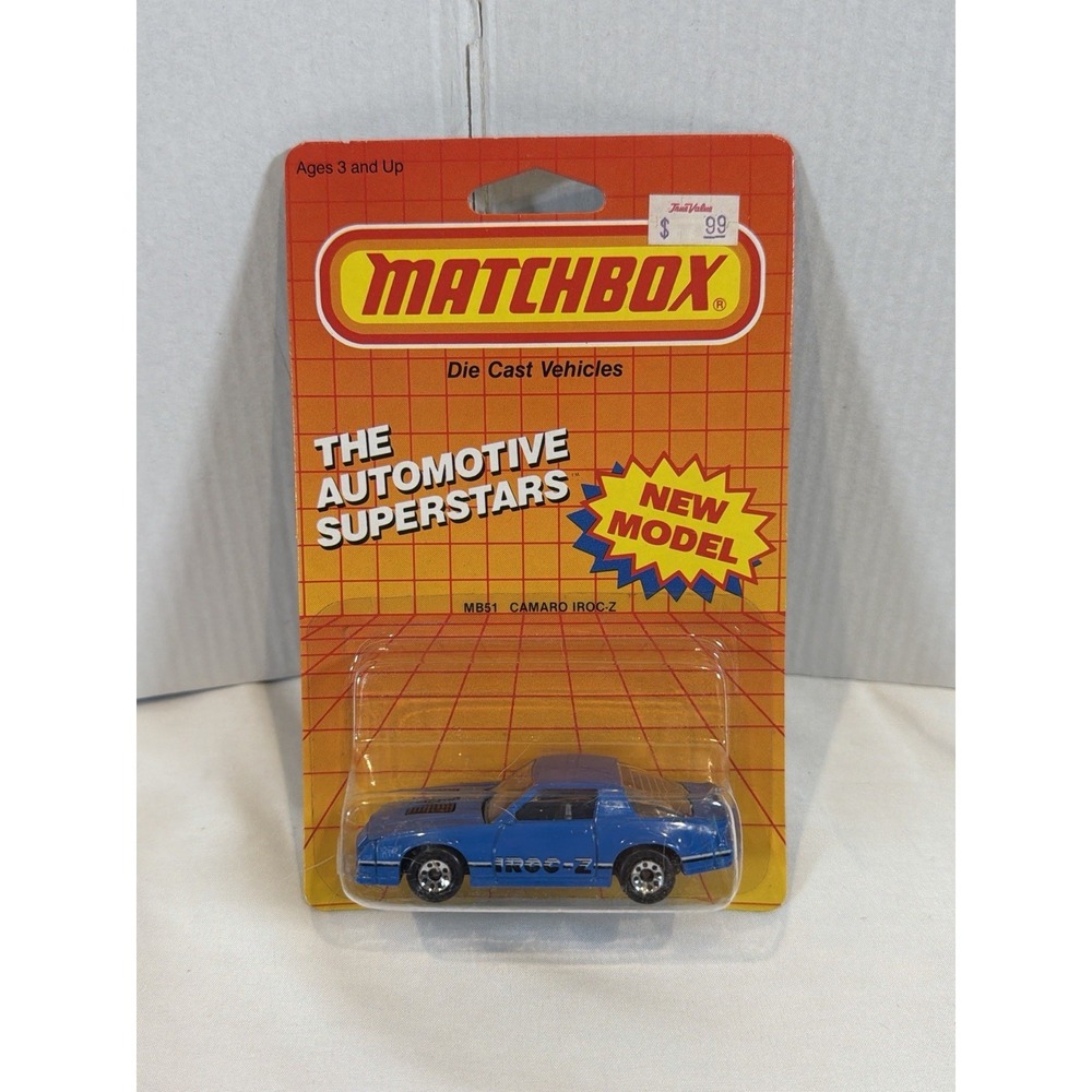 Vintage Matchbox Camaro IROC-Z Diecast Car MOC New Model Automotive Superstars